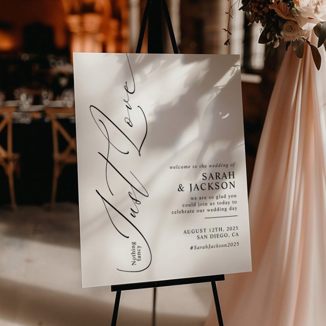 Nothing Fancy Just Love Modern Wedding Welcome Poster (Creator Uploaded)
