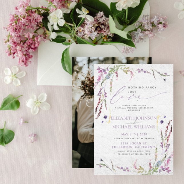 Nothing Fancy Just Love Photo Casual Wedding Invitation (Creator Uploaded)