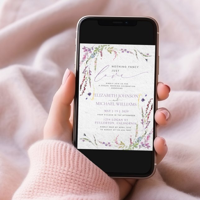 Nothing Fancy Just Love Photo Casual Wedding Invitation (Creator Uploaded)