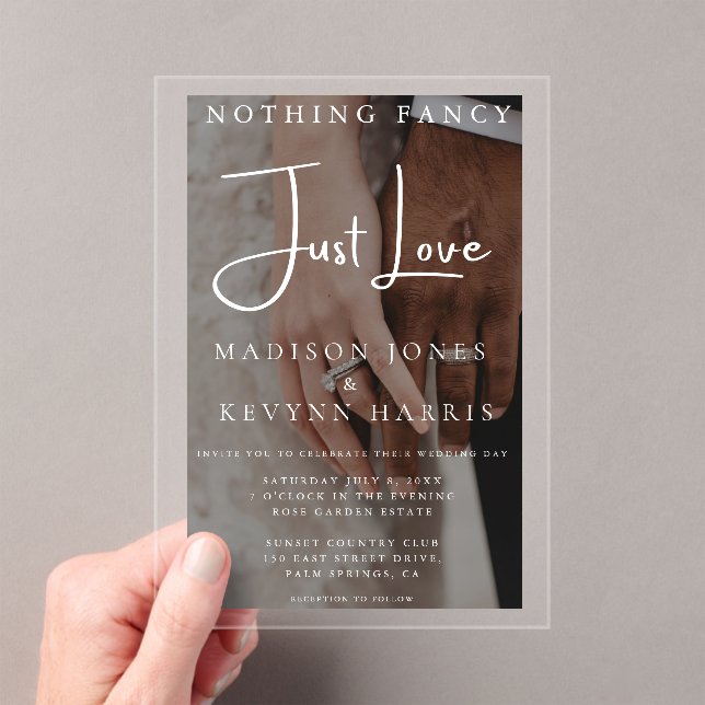 Nothing Fancy Just Love Photo Wedding Invitation (Insitu (Handheld))