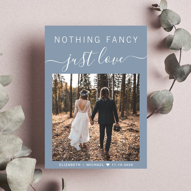 Nothing Fancy Just Love Photo Wedding Reception Invitation (Creator Uploaded)