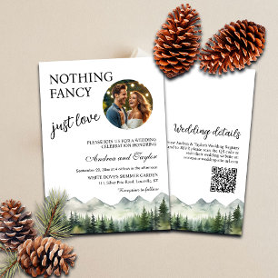 Nothing Fancy Just Love QR Code Wedding Photo Invitation
