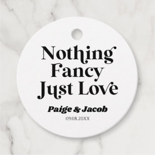 Nothing Fancy Just Love Retro Casual Wedding Favour Tags