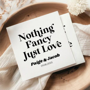 Nothing Fancy Just Love Retro Casual Wedding Napkin