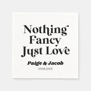 Nothing Fancy Just Love Retro Casual Wedding Napkin