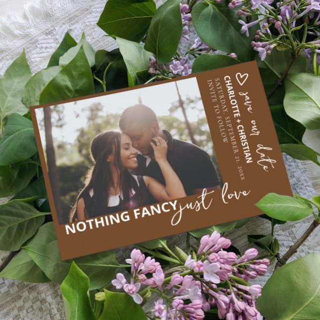 Nothing Fancy Just Love Retro Colour Save The Date (Nothing Fancy Just Love Minimalist Wedding Save the date from Ricaso. Mix & Match wedding collection)