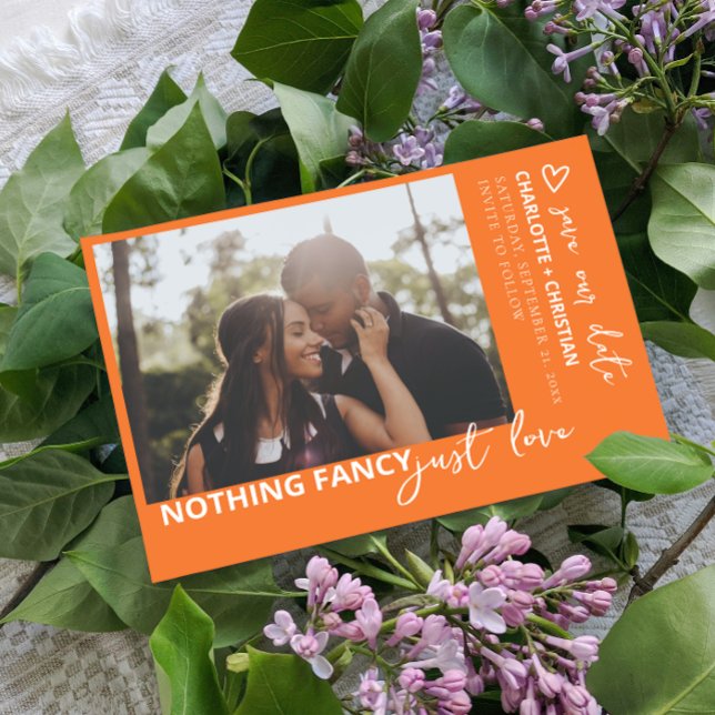 Nothing Fancy Just Love Retro Colour Save The Date (Nothing Fancy Just Love Minimalist Wedding Save the date from Ricaso. Mix & Match wedding collection)