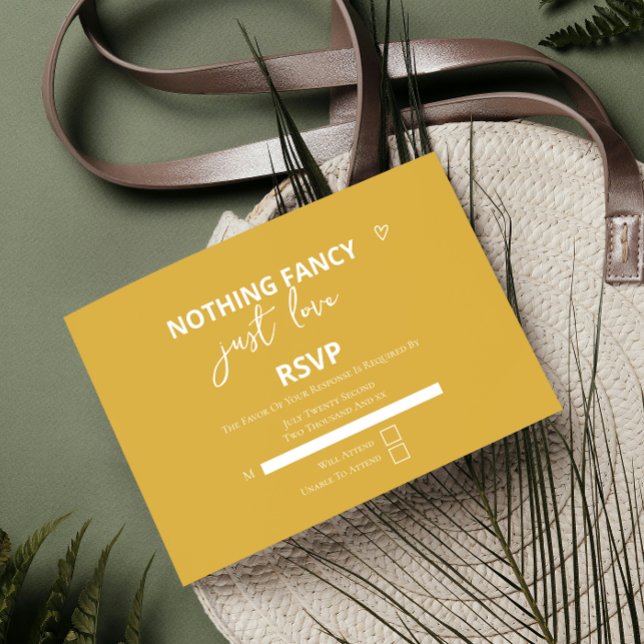 Nothing Fancy Just Love Retro Colourful Wedding RSVP Card (Nothing Fancy Just Love Retro Colorful Wedding RSVP Cards from Ricaso. Mix & Match collection)