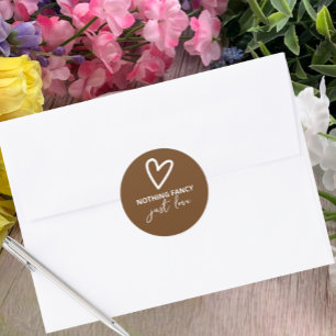 Nothing Fancy Just Love Retro Wedding Classic Round Sticker