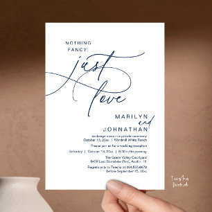 Nothing Fancy, Just Love, Romantic Wedding Dinner Invitation