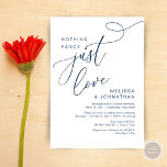 Nothing Fancy, Just Love, Romantic Wedding Dinner Invitation<br><div class="desc">Announce and share your happily ever after in style with our modern theme design (nothing fancy just love) wedding elopement celebration invitation card. It is ideal for couples who have decided to celebrate their best day. With its sophisticated yet playful design, this invitation is sure to set the tone for...</div>