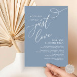 Nothing Fancy, Just Love, Romantic Wedding Dinner Invitation<br><div class="desc">Announce and share your happily ever after in style with our modern theme design (nothing fancy just love) wedding elopement celebration invitation card. It is ideal for couples who have decided to celebrate their best day. With its sophisticated yet playful design, this invitation is sure to set the tone for...</div>