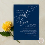 Nothing Fancy, Just Love, Romantic Wedding Dinner Invitation<br><div class="desc">Announce and share your happily ever after in style with our modern theme design (nothing fancy just love) wedding elopement celebration invitation card. It is ideal for couples who have decided to celebrate their best day. With its sophisticated yet playful design, this invitation is sure to set the tone for...</div>