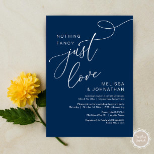Nothing Fancy, Just Love, Romantic Wedding Dinner Invitation