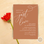 Nothing Fancy, Just Love, Romantic Wedding Dinner Invitation<br><div class="desc">Announce and share your happily ever after in style with our modern theme design (nothing fancy just love) wedding elopement celebration invitation card. It is ideal for couples who have decided to celebrate their best day. With its sophisticated yet playful design, this invitation is sure to set the tone for...</div>