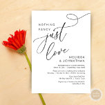 Nothing Fancy, Just Love, Romantic Wedding Dinner Invitation<br><div class="desc">Announce and share your happily ever after in style with our modern theme design (nothing fancy just love) wedding elopement celebration invitation card. It is ideal for couples who have decided to celebrate their best day. With its sophisticated yet playful design, this invitation is sure to set the tone for...</div>