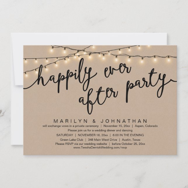 Nothing Fancy, Just Love, Rustic Wedding Dinner Invitation (Front)