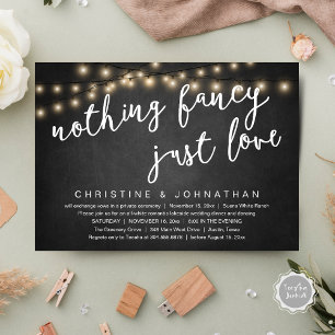 Nothing Fancy, Just Love Rustic Wedding Dinner Invitation