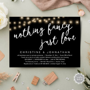 Nothing Fancy, Just Love Rustic Wedding Dinner Invitation