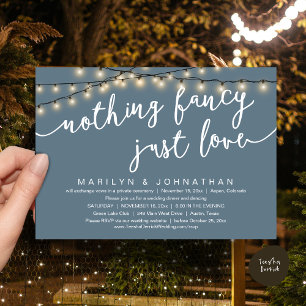 Nothing Fancy, Just Love, Rustic Wedding Dinner Invitation