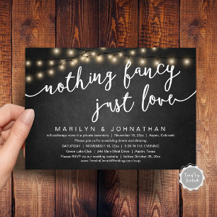 Nothing Fancy, Just Love, Rustic Wedding Dinner Invitation