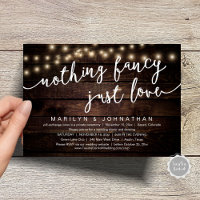 Nothing Fancy, Just Love, Rustic Wedding Dinner