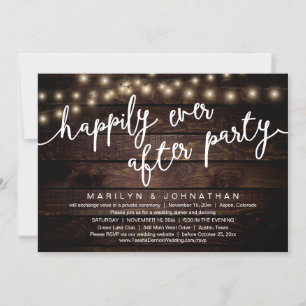 Nothing Fancy, Just Love, Rustic Wedding Dinner Invitation
