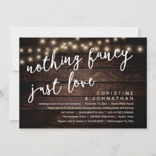 Nothing Fancy, Just Love Rustic Wedding Dinner Invitation