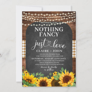 Nothing Fancy Just Love Rustic Wedding Invitation