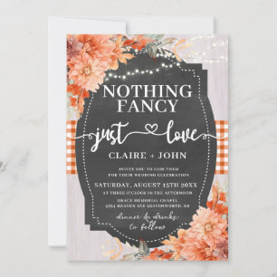 Nothing Fancy Just Love Rustic Wedding Invitation