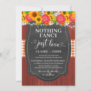 Nothing Fancy Just Love Rustic Wedding Invitation
