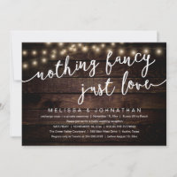 Nothing Fancy, Just Love, Rustic Wedding Reception