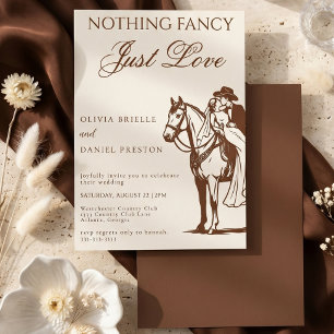 Nothing Fancy Just Love Rustic Western Wedding Invitation