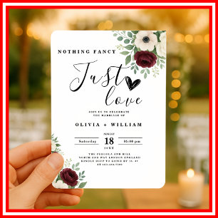 Nothing Fancy Just Love Sage Green Wedding Invitation