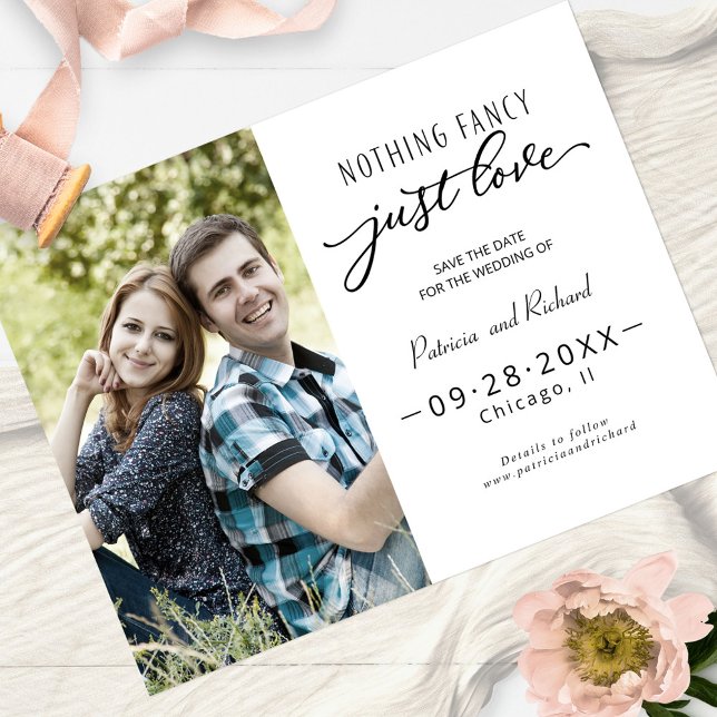 Nothing Fancy Just Love Save The Date Photo Postcard (Creator Uploaded)