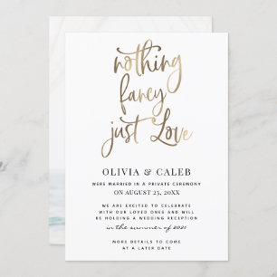 Nothing Fancy Just Love Save the Reception Date Invitation