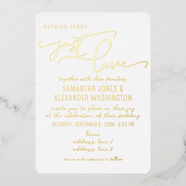 Nothing Fancy Just Love Shabby Chic White & Gold (Front)