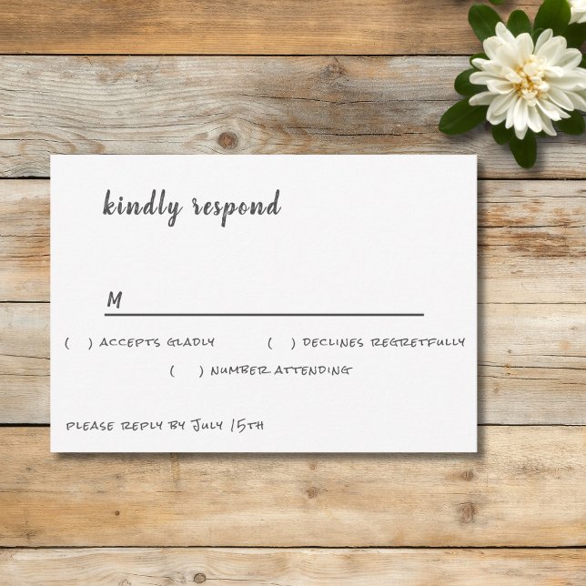 Nothing Fancy Just Love Simple Casual Chalkboard RSVP Card (Creator Uploaded)