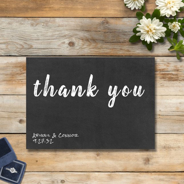 Nothing Fancy Just Love Simple Casual Chalkboard  Thank You Card (Creator Uploaded)