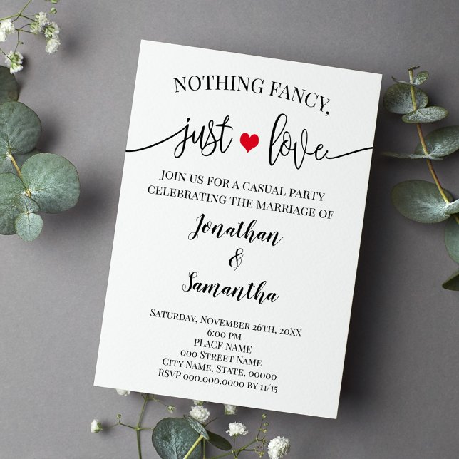 Nothing Fancy Just Love Simple Elopement Invite (Creator Uploaded)