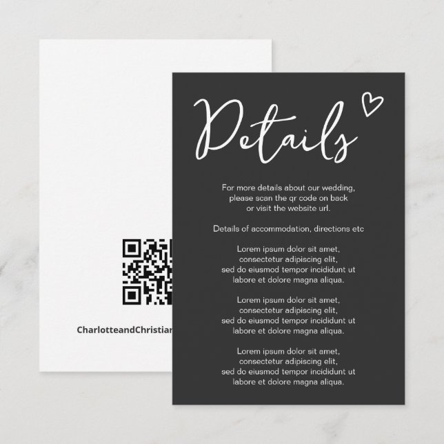 Nothing Fancy Just Love Simple QR Code Enclosure Card (Front/Back)