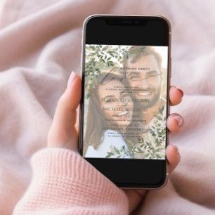 Nothing Fancy Just Love Vellum Eucalyptus Photo Invitation