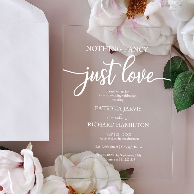 Nothing Fancy Just Love Wedding Acrylic Invitations (Creator Uploaded)