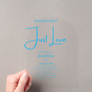 Nothing Fancy Just Love Wedding Acrylic Invitations