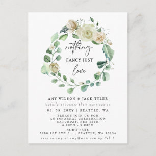Nothing Fancy Just Love Wedding Announcement  Postcard
