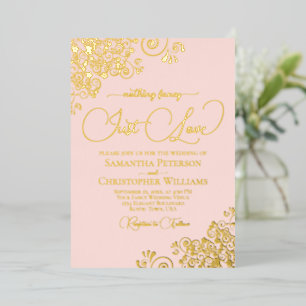 Nothing Fancy Just Love Wedding Blush Pink & Gold