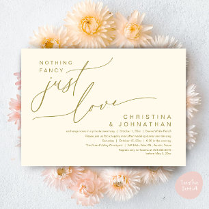 Nothing Fancy Just Love Wedding Dinner Party Invitation
