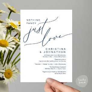 Nothing Fancy Just Love Wedding Dinner Party Invitation