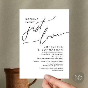 Nothing Fancy Just Love Wedding Dinner Party Invitation