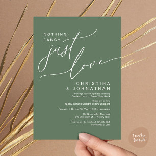 Nothing Fancy Just Love Wedding Dinner Party Invitation